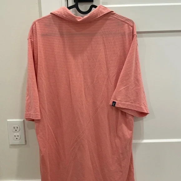 Criquet Men's Coral Striped Shirt - Picture 7 of 11